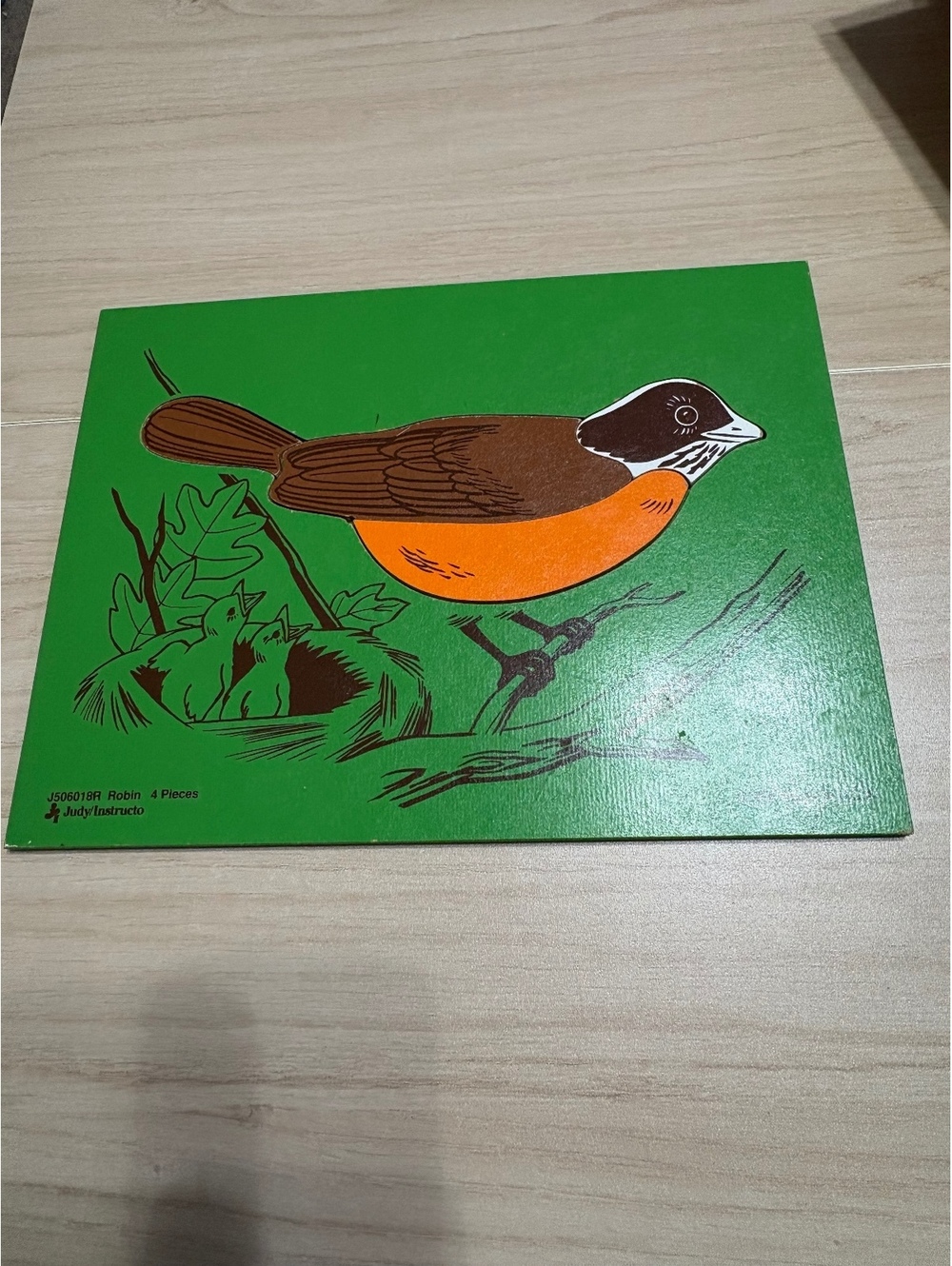1990 Judy / Instructo 4 piece Wooden Tray Frame puzzle of Bird